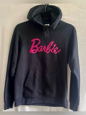 Barbie Black Hoodie with Bright Pink Script